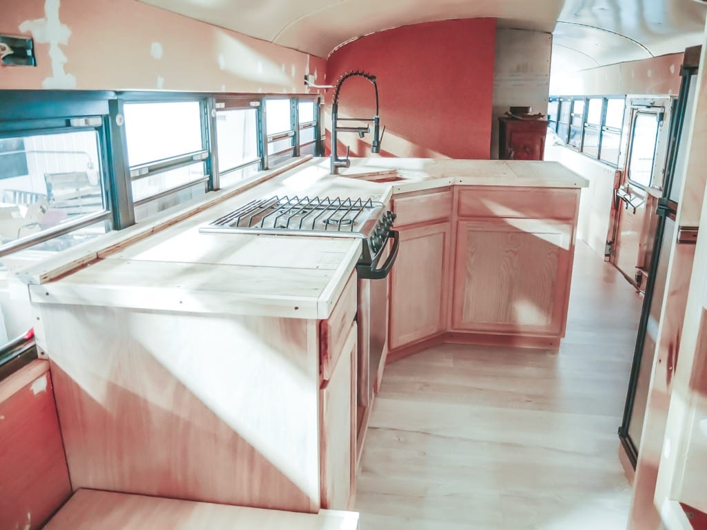 Skoolie Kitchen Construction Since We Woke Up